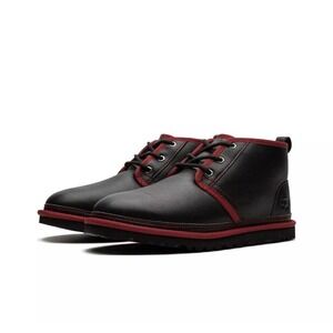 MEN'S SIZE 9 UGG Neumel Leather Chukka Boots Black Red Comfort M/1133777-BSRL